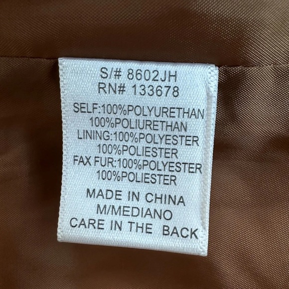 Love Tree Women's Moto Jacket Brown Faux Leather Full Zipper Size Medium - Picture 10 of 11